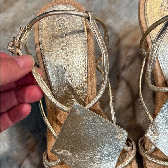 Women’s TORY BURCH diamond patch espadrille wedge sandals- Size 6.5 - Picture 6 of 10